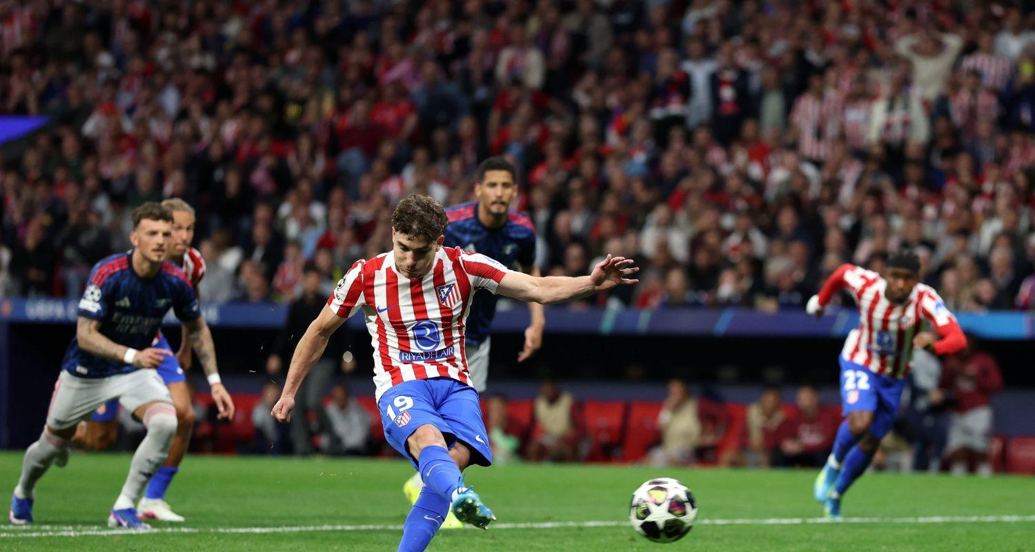 Atletico Madrid and Arsenal players in action in the first leg of the Champions League semifinals.
