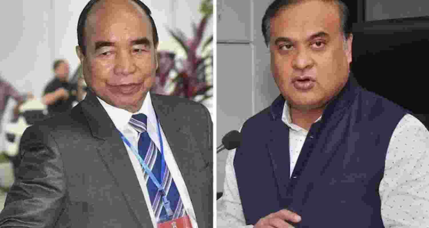 Mizoram CM Zoramthanga (left) and Assam CM Himanta Biswa Sarma.