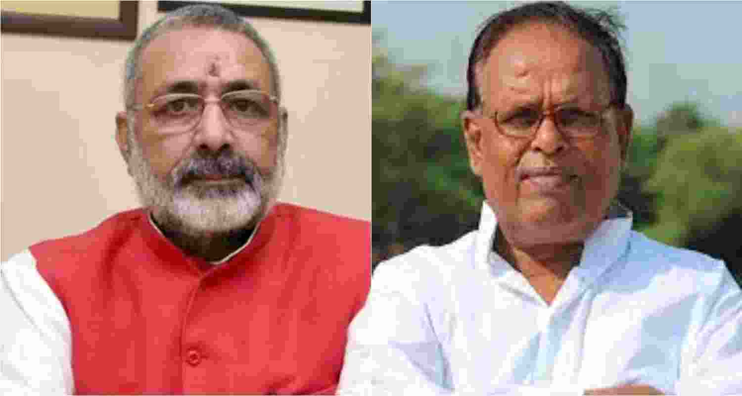 Union Minister Giriraj Singh (L), CPI candidate Awadhesh Rai (R). File photo.