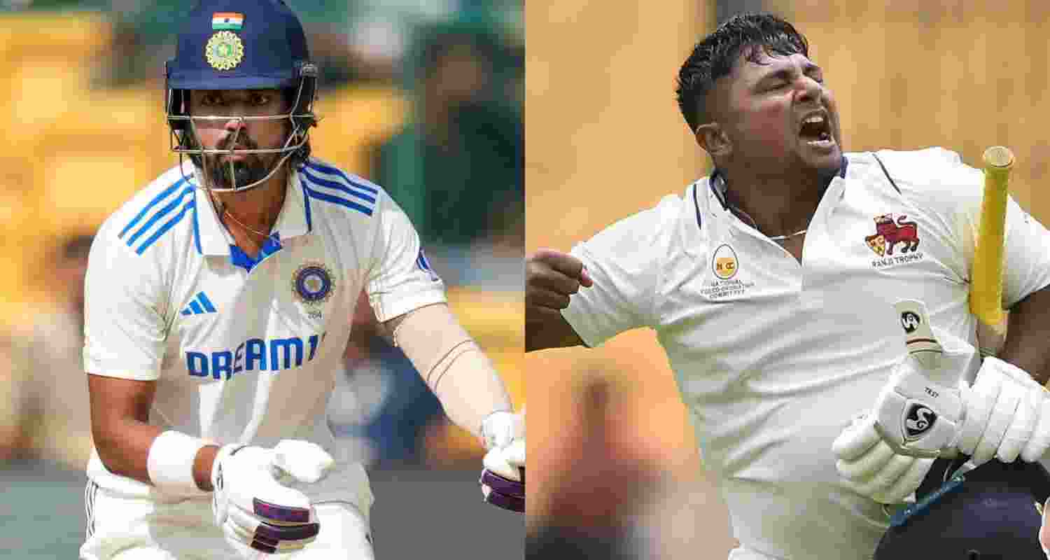 (L-R) KL Rahul and Sarfaraz Khan. 