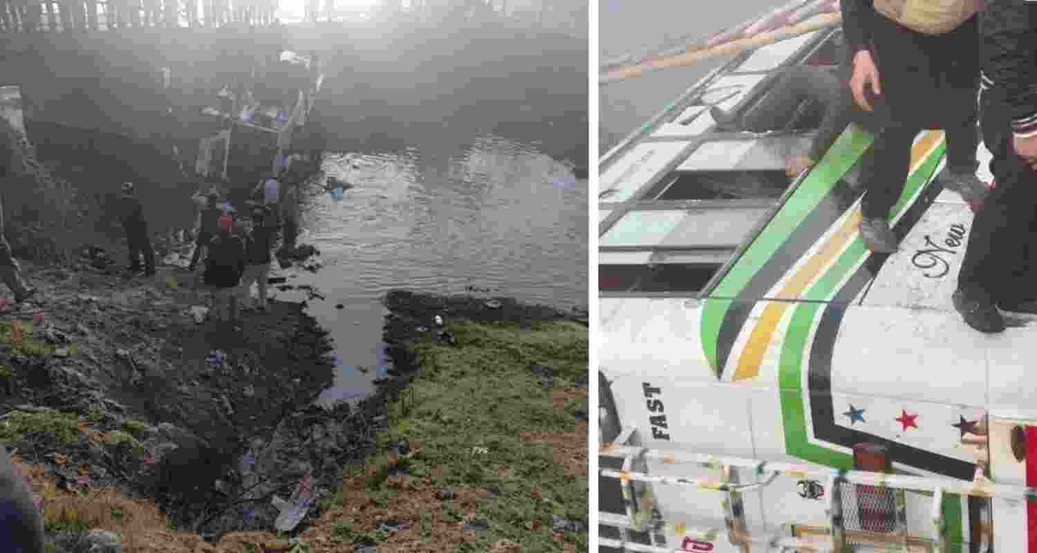 Five dead, and several injured as bus falls into drain in Faridkot. 