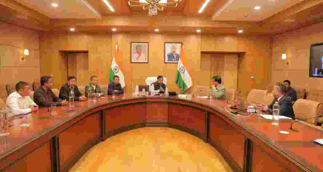 Assam Chief Minister Himanta Biswa Sarma chairs a Cabinet meeting in Guwahati as the government clears key proposals, including a Rs 478-crore judicial township project and the Prohibition of Polygamy Bill.