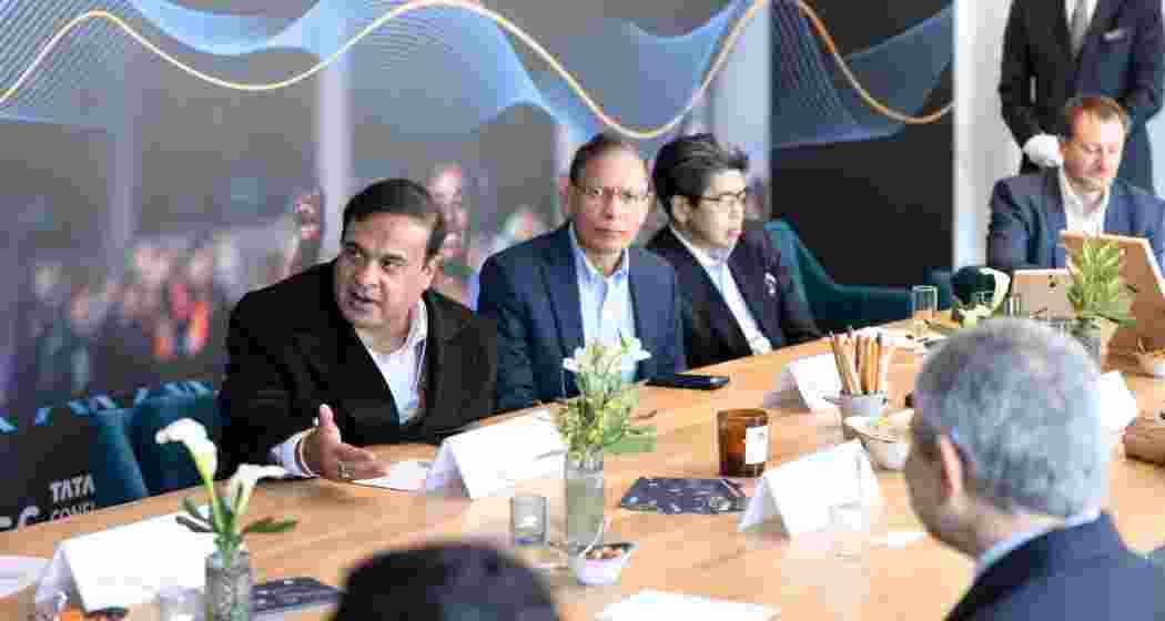 Assam Chief Minister Himanta Biswa Sarma interacts with investors during his visit to Davos, Switzerland this month.