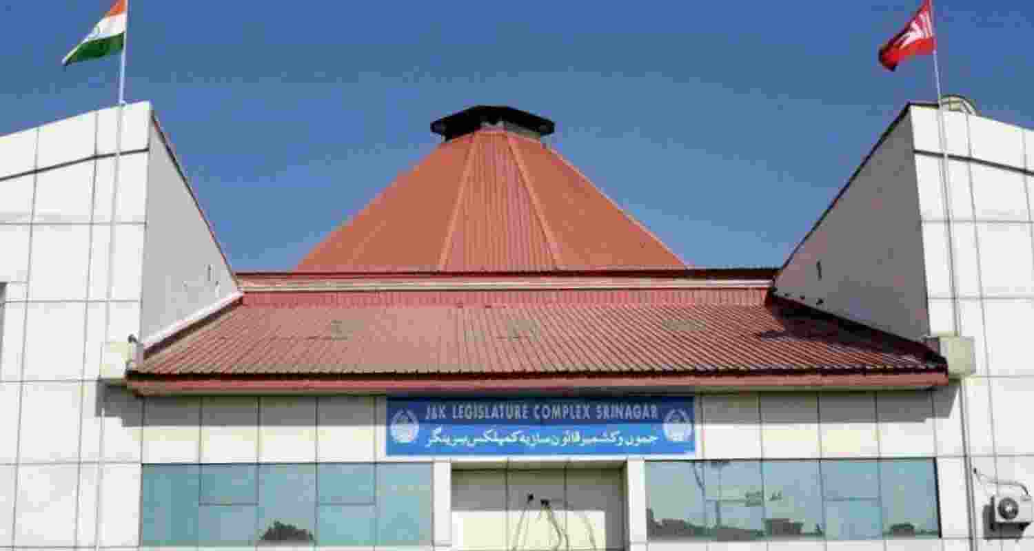 MLAs arriving at the legislative assembly complex to cast their votes. 