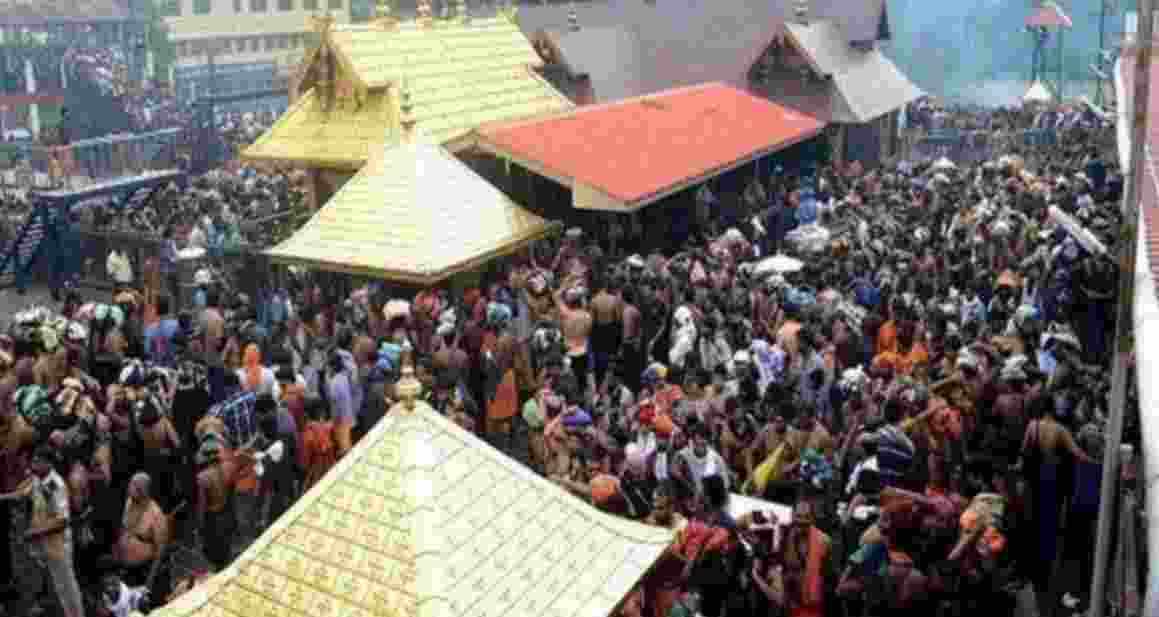 Devotees at Sabarimala temple.