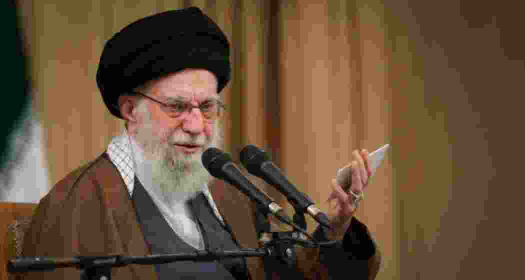 Iran's Supreme Leader Ayatollah Ali Khamenei addresses a meeting.