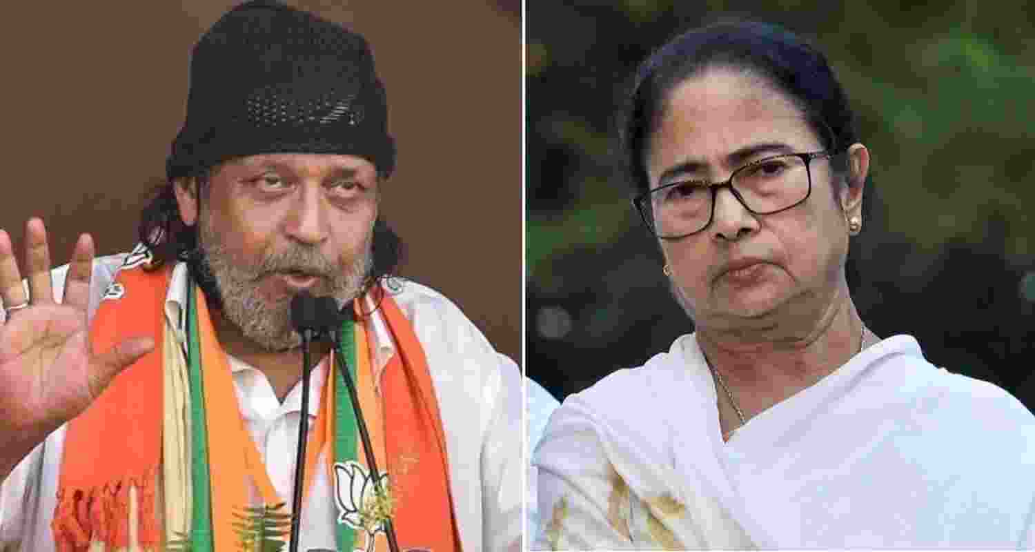 Bharatiya Janata Party leader Mithun Chakraborty and West Bengal CM Mamata Banerjee. 