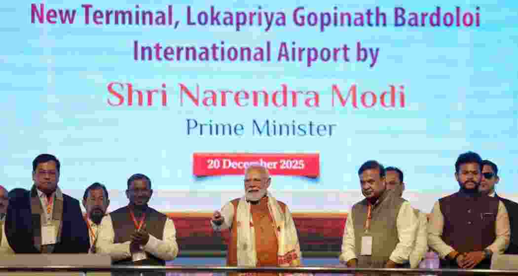 PM Modi virtually inaugurates the new terminal at Guwahati airport. 