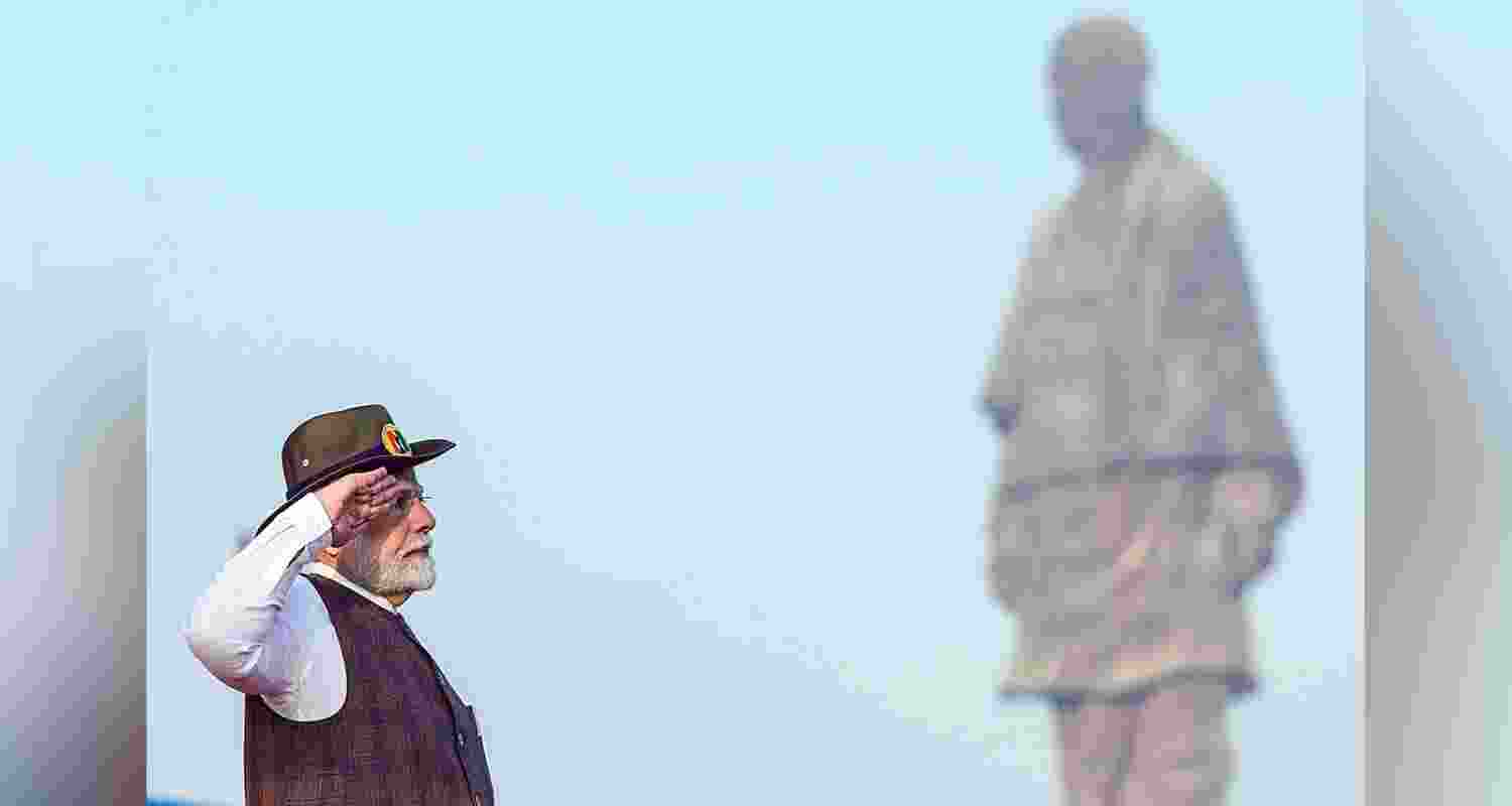 Prime Minister Narendra Modi witnesses the 'Rashtriya Ekta Diwas' parade on the birth anniversary of Sardar Vallabhbhai Patel in 2024 (File Photo).