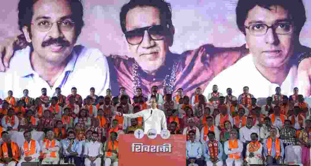 Shiv Sena (UBT) chief Uddhav Thackeray addresses the SS(UBT)-MNS joint rally ahead of the BMC election, in Mumbai on January 11, 2026. (PTI)