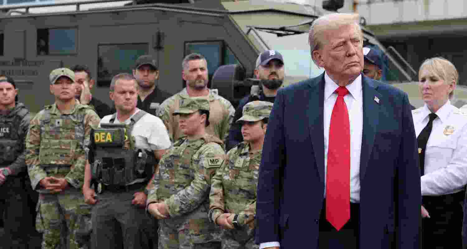 President Donald Trump visited the U.S. Park Police Anacostia Operations Facility in Washington, D.C.