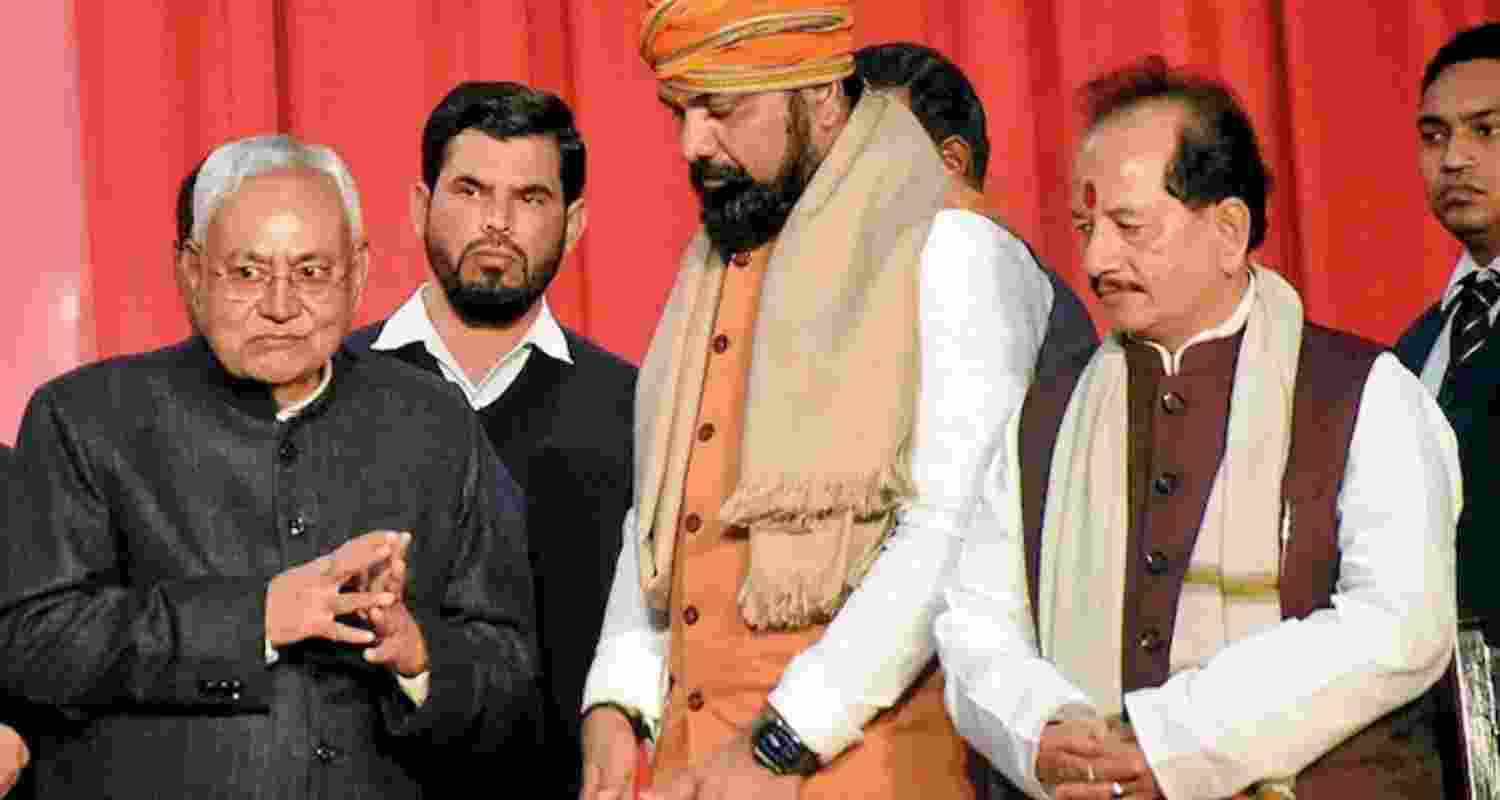 Bihar Chief Minister Nitish Kumar inspects the ongoing preparation at Gandhi Maidan ahead of the swearing-in ceremony scheduled for November 20 in Patna. Bihar Chief Minister Nitish Kumar inspects the ongoing preparation at Gandhi Maidan ahead of the swearing-in ceremony scheduled for November 20 in Patna.