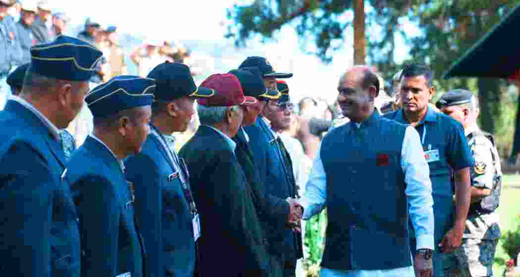 Lok Sabha Speaker Om Birla meets veterans and honours Second World War heroes at the Kohima War Cemetery during the Remembrance Day ceremony organised by the Nagaland government.