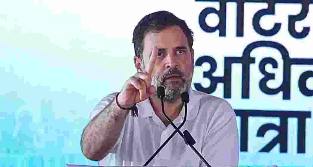 Rahul Gandhi during the Vote Adhikar Yatra in Bihar.