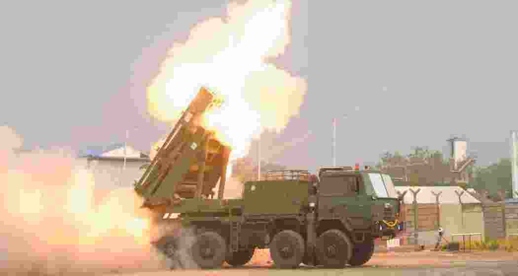 The maiden flight test of Pinaka Long Range Guided Rocket (LRGR 120) is conducted successfully at the Integrated Test Range, in Chandipur, Odisha. The maiden flight test of Pinaka Long Range Guided Rocket (LRGR 120) is conducted successfully at the Integrated Test Range, in Chandipur, Odisha.