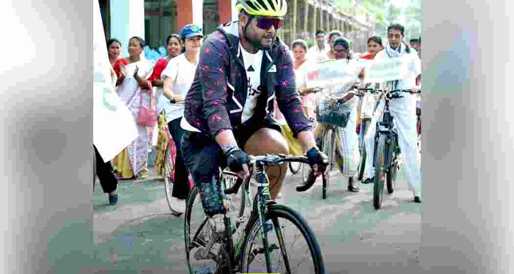 Para-cyclist from Assam's Nagaon district, Rakesh Banik. 