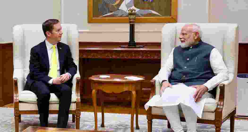 US ambassador-designate Sergio Gor with Prime Minister Narendra Modi in New Delhi during his earlier visit in October 2025.