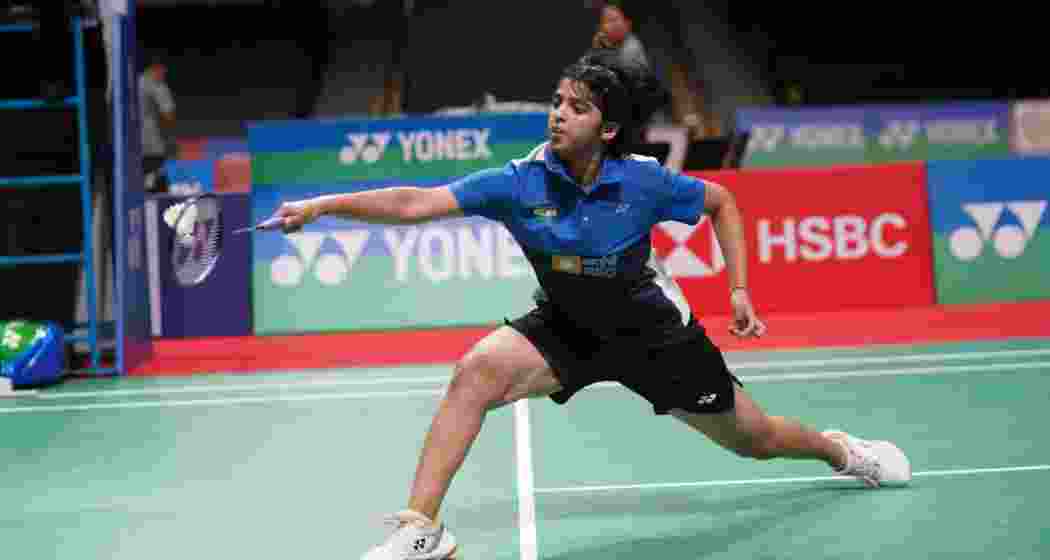 Tanvi Sharma in action during the BWF World Junior Championship in Guwahati. 
