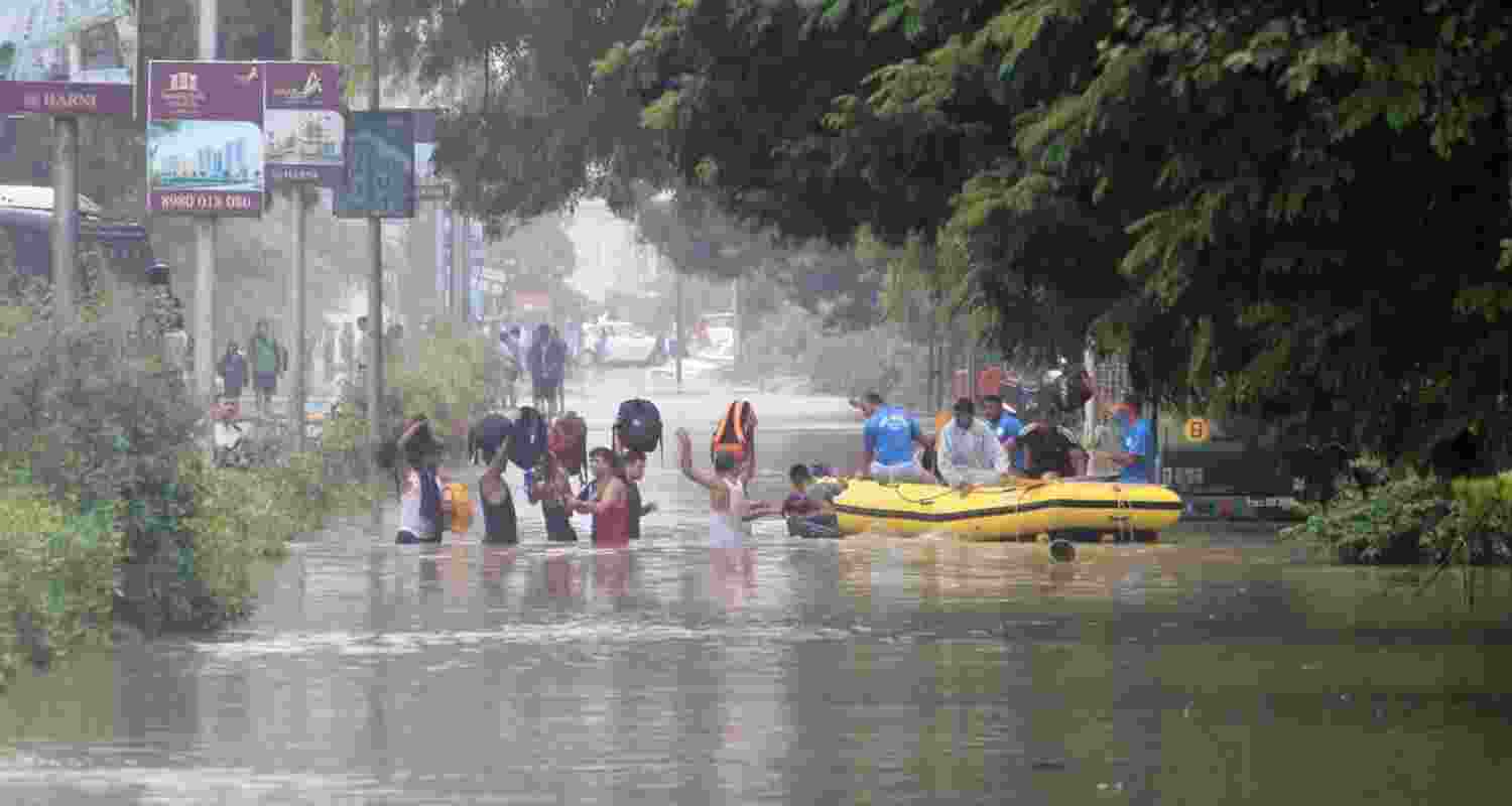 Desilting of Vishwamitri River to reduce flood risks.
