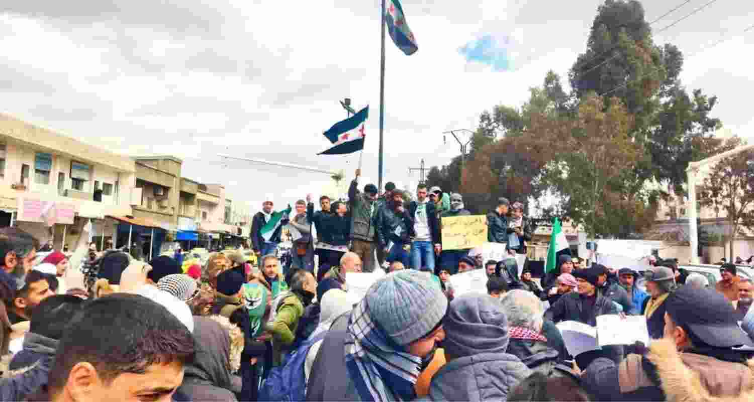 Syrians rally against Netanyahu’s demilitarisation call.