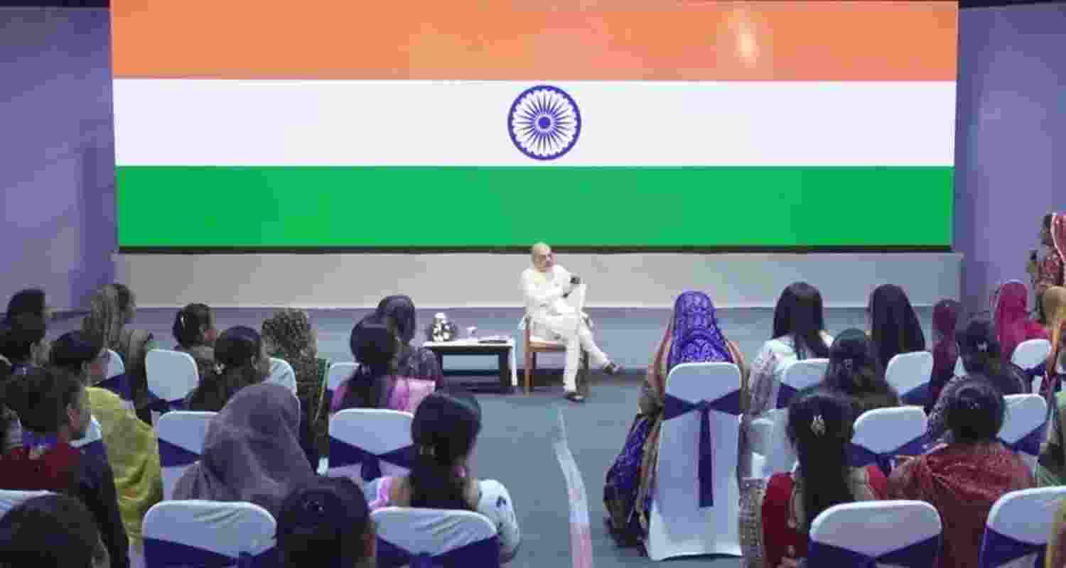 Amit Shah interacts with women in Sahkar Samvaad. File Photo.