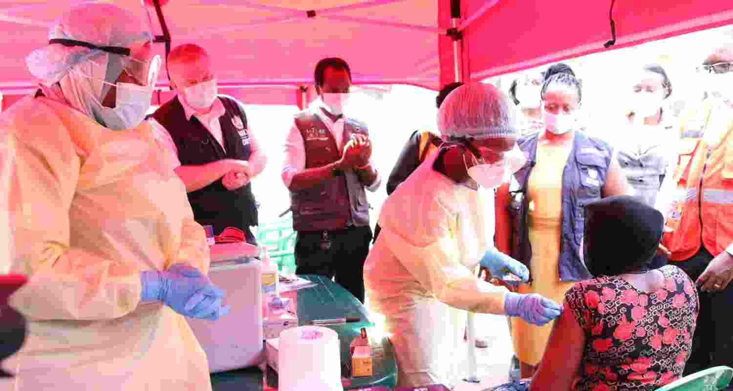 Vaccine trials conducted by the Ugandan health ministry in collaboration with the World Health Organisation in Kamala, Uganda.