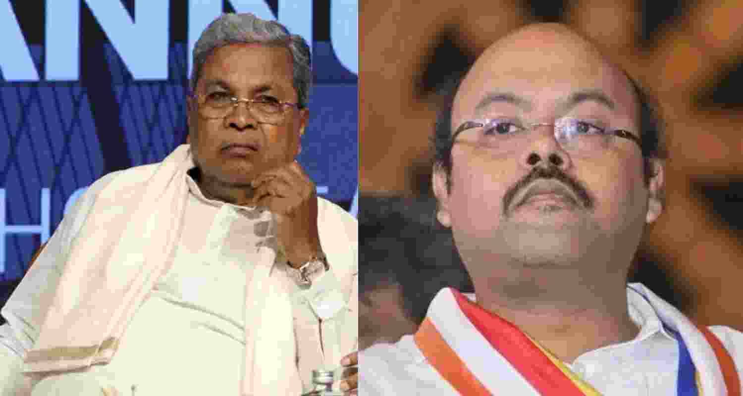 Karnataka Chief Minister Siddaramaiah and his son Yathindra, who is a Congress MLC.