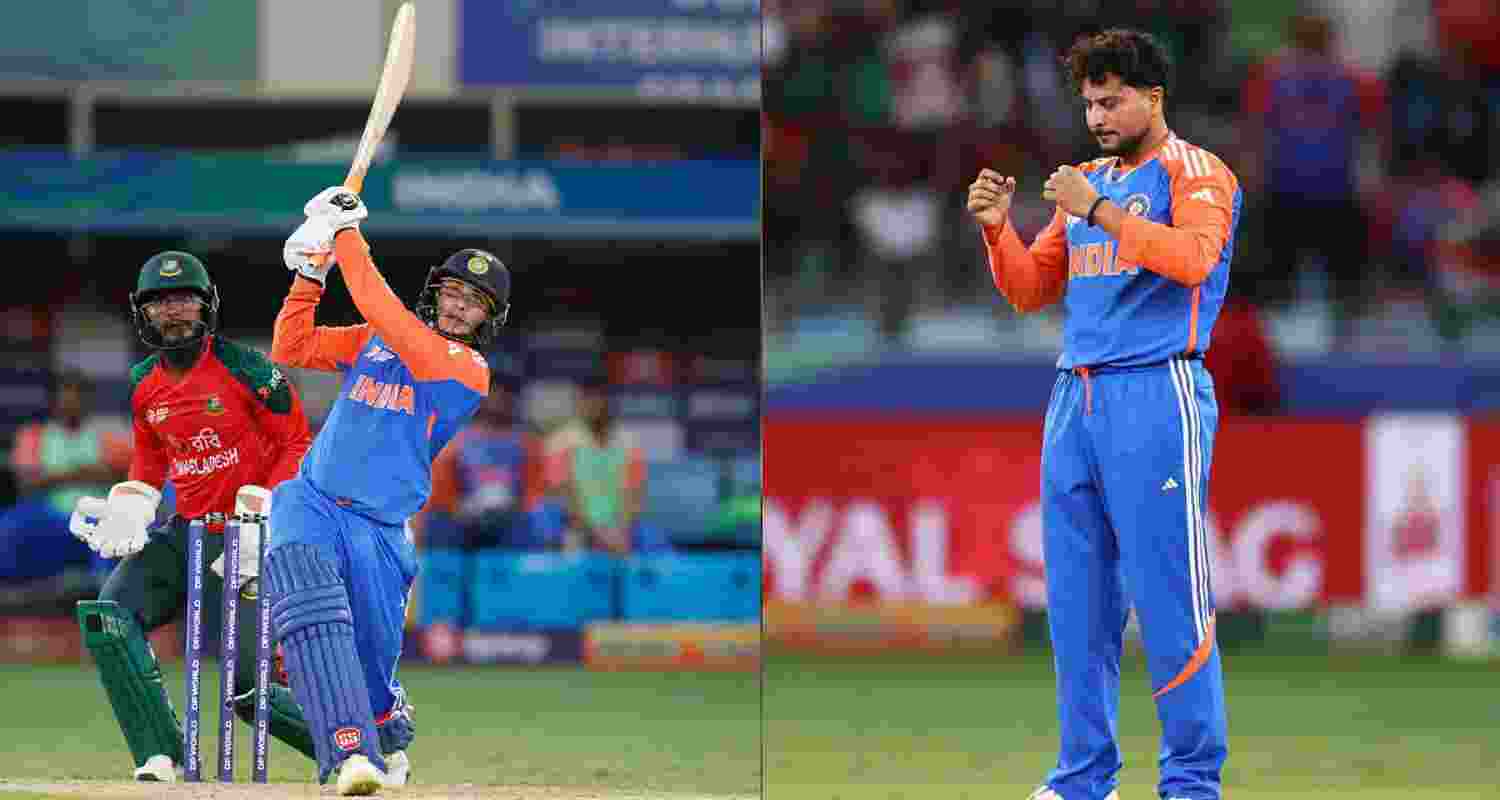 Abhishek Sharma and (right) Kuldeep Yadav.