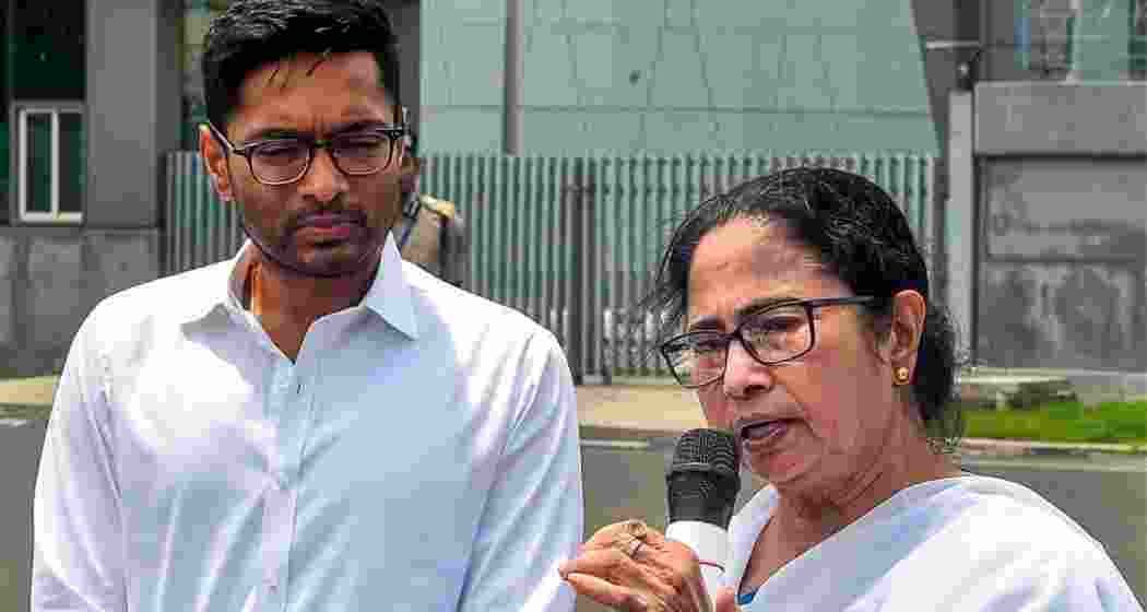 Abhishek Banerjee with Mamata Banerjee.