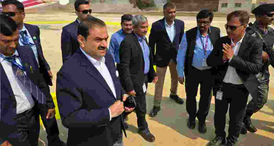 Gautam Adani during his visit to the Godda power plant in Jharkhand on Sunday. Gautam Adani during his visit to the Godda power plant in Jharkhand on Sunday.