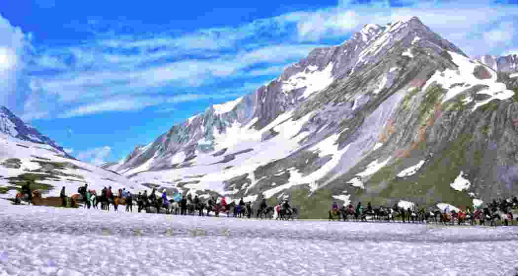 Pilgrims on Amarnath Yatra.