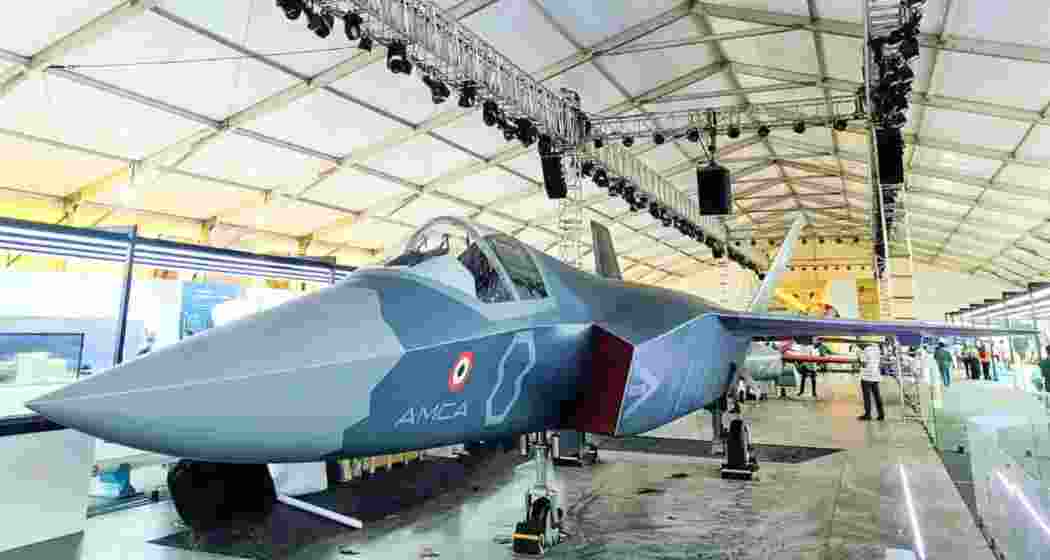 An AMCA aircraft on display, developed at HAL’s Bengaluru unit, central to India’s stealth fighter programme and Karnataka’s aerospace pride.