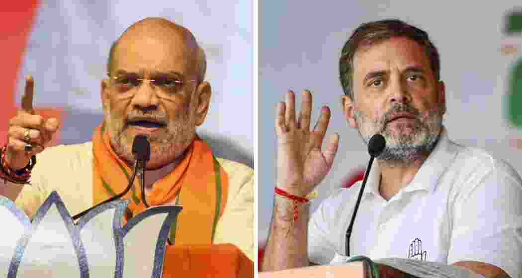 Union Home Minister Amit Shah and Leader of the Opposition Rahul Gandhi. (File photo)