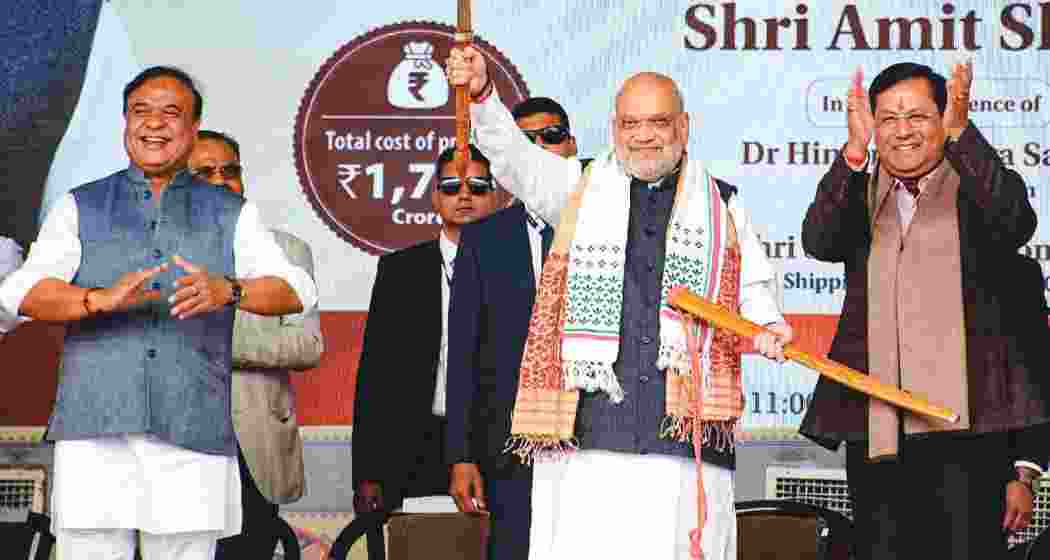 Union Home Minister Amit Shah during a Bharatiya Janata Party’s campaign in Guwahati, Assam. 