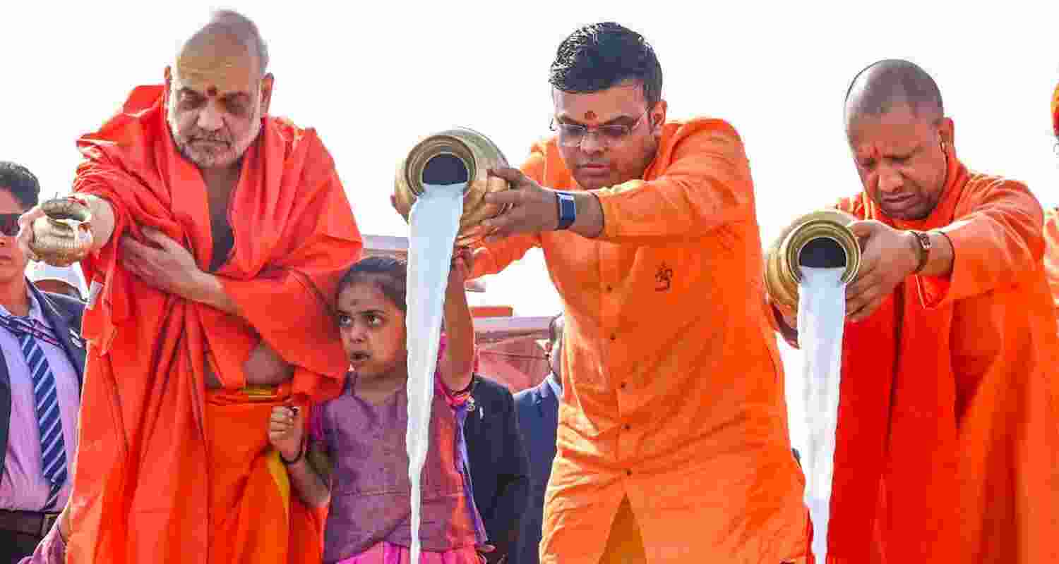 Maha Kumbh: HM Amit Shah takes dip at Sangam