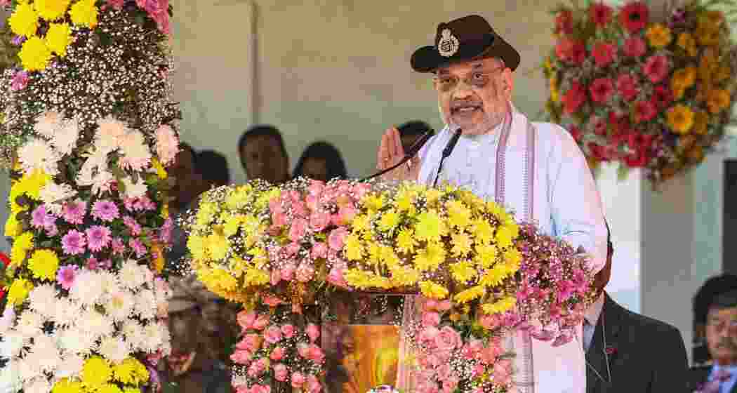Union Home Minister Amit Shah addresses on the occasion of 61st Raising Day of SSB, near Siliguri on Friday, Dec. 20, 2024.