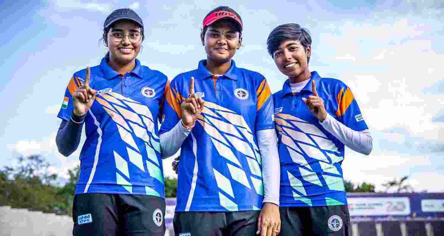 File image of Aditi Gopichand Swami (R), Jyothi Surekha Vennam (C) and Parneet Kaur (L).