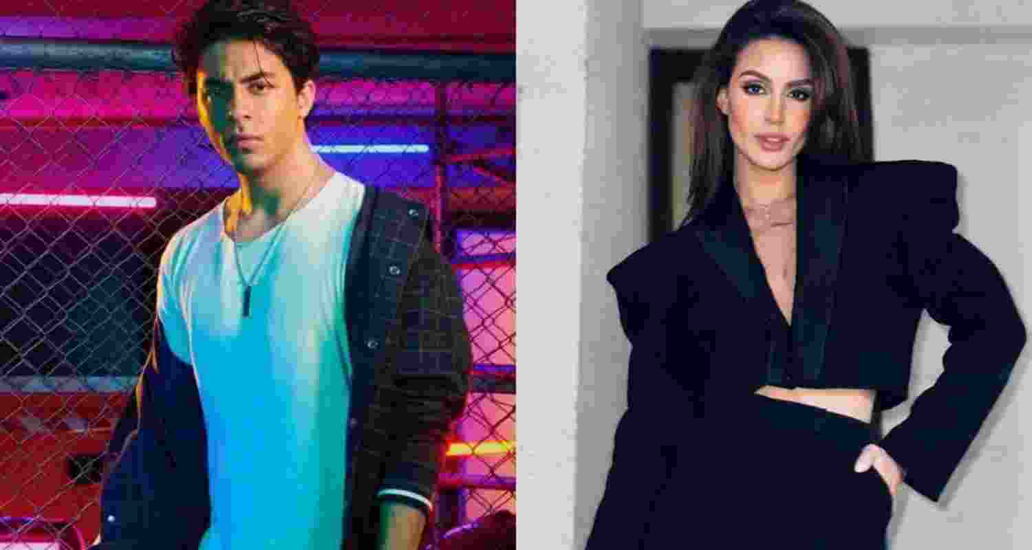 (Left) Aryan Khan, son of Bollywood superstar Shah Rukh Khan, (right) Brazilian model Larissa Bonesi.