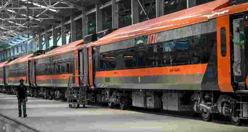 Vande Bharat in dock for maintenance before being rolled out. (File photo)