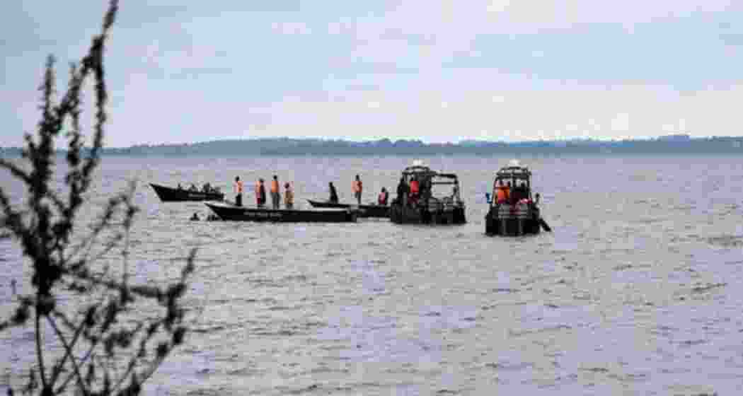 Rescue personnel search the Brahmaputra river in Assam’s Barpeta district after a country boat capsized, leaving six people, including four children, missing on Tuesday afternoon.