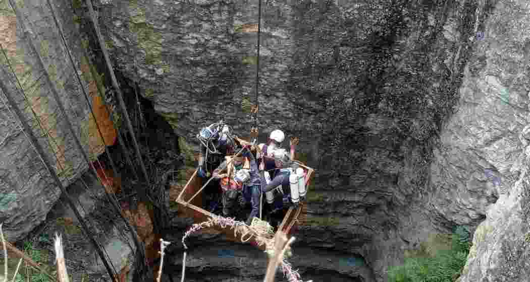 Efforts underway to rescue the labourers trapped inside an illegal rat-hole coal mine, in Dima Hasao district, Assam.