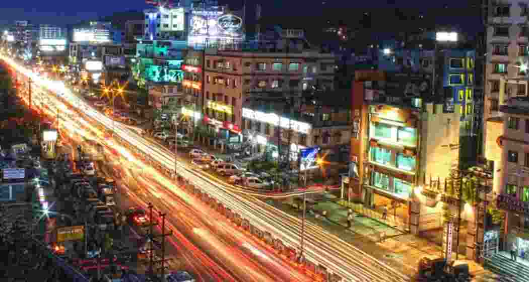 An aerial view of Assam's bustling Guwahati city.