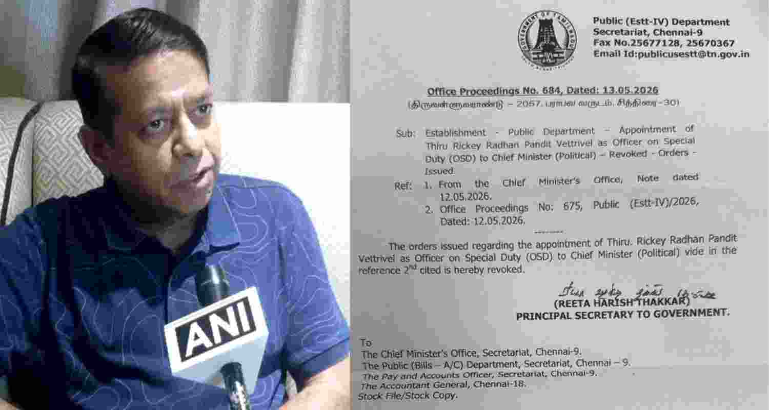 Tamil Nadu govt revokes astrologer Rickey Radhan Pandit Vettrivel's OSD appointment after backlash, a day after TVK made the decision.