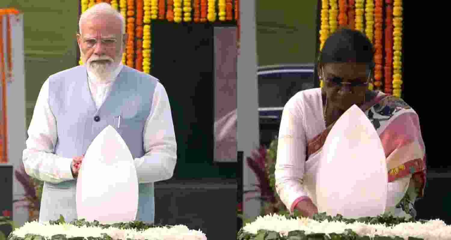 PM Modi, President Murmu pay floral tribute to Atal Bihari Vajpayee at 'Sadaiv Atal' on death anniversary. 