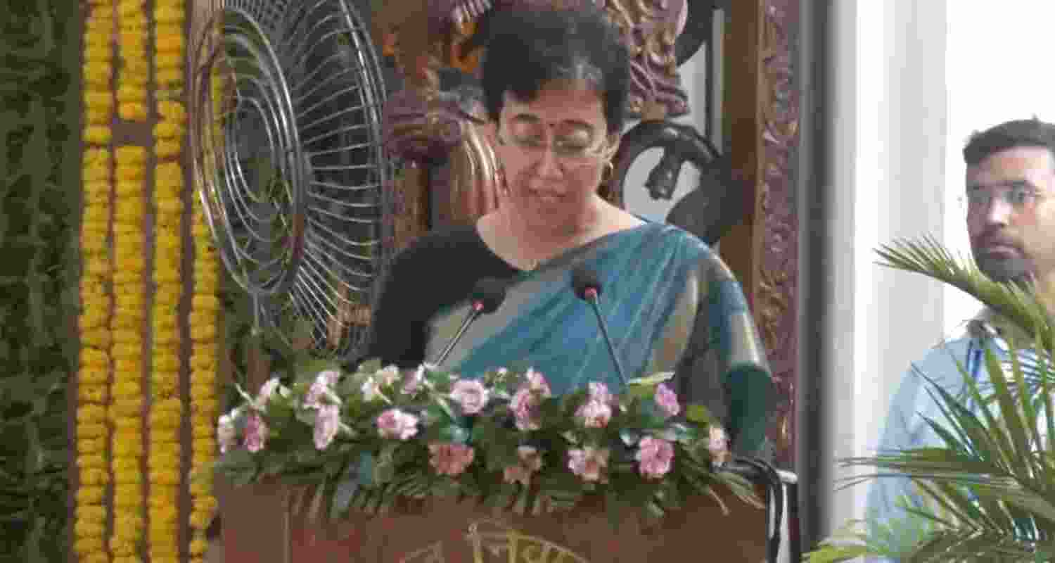 Oath-taking ceremony of AAP leader Atishi as Delhi CM. 