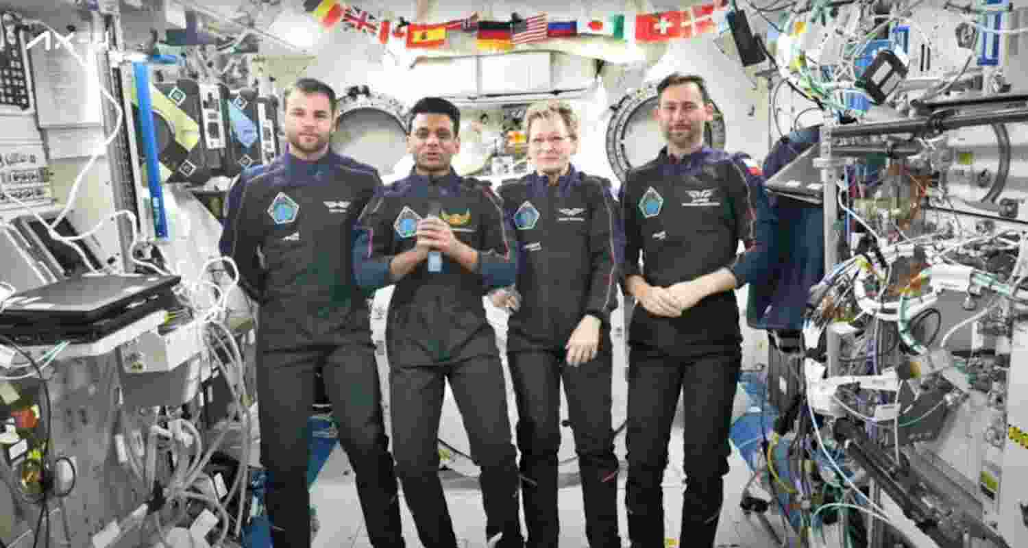 Indian astronaut Shubhanshu Shukla and others aboard the International Space Station as part of a commercial mission by Axiom Space. 