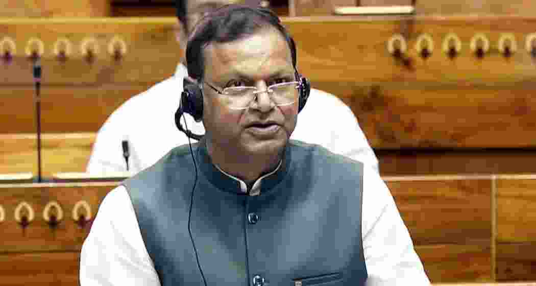 A file photo of Union Minister of State for Finance Pankaj Chaudhary addressing the Lok Sabha. 