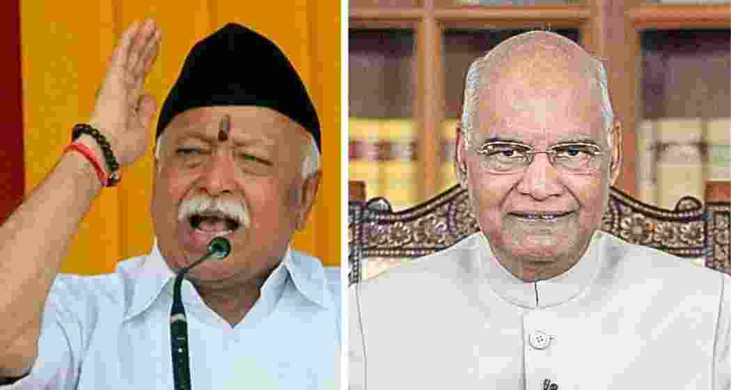 File photos Mohan Bhagwat, Sarsanghchalak, RSS, and Ramnath Kovind, Former President of India.