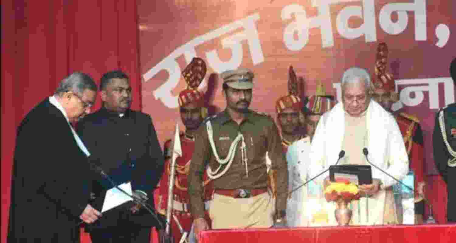 Arif Mohammad Khan takes oath as Bihar Governor in Patna on Thursday. 