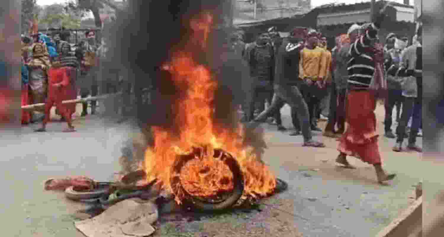 Three officials, including two sub-inspectors and a constable, were injured in the incident.